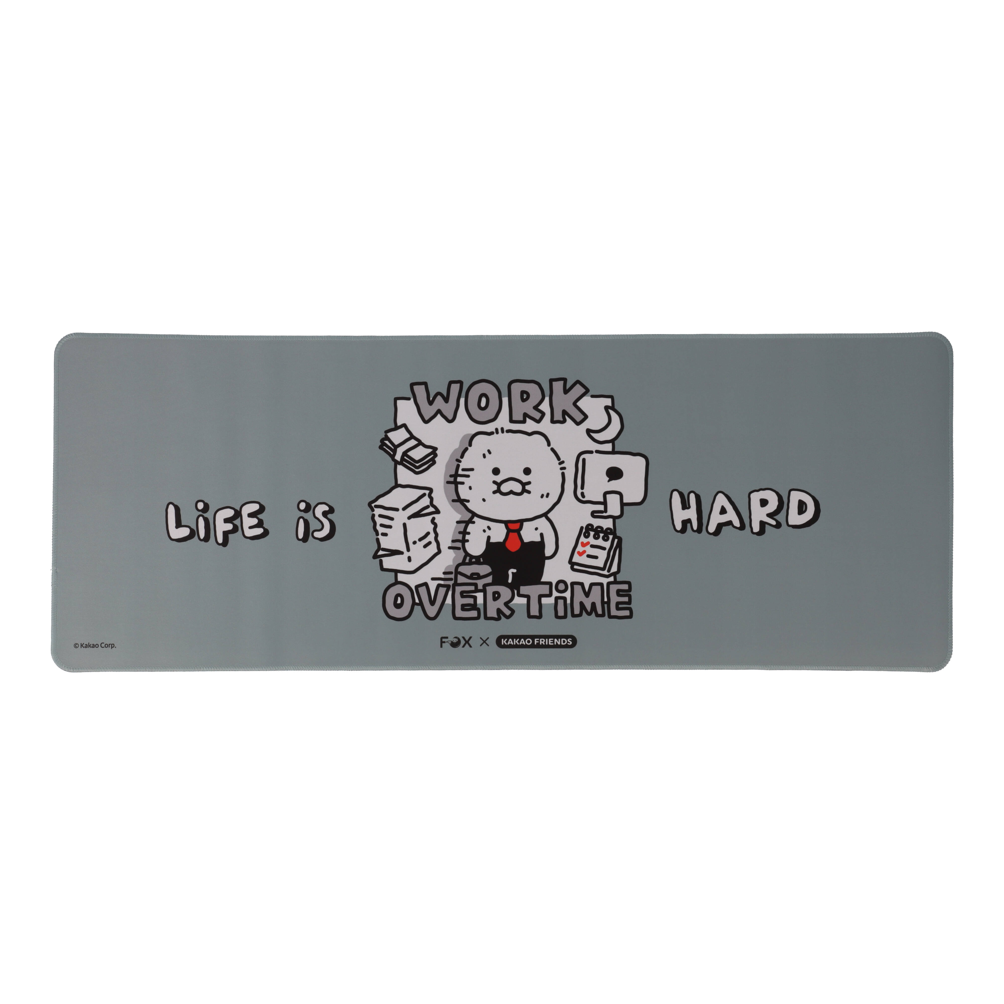 แผ่นรองเมาส์ FOX x KAKAO Desk Mat Life is Hard Gray