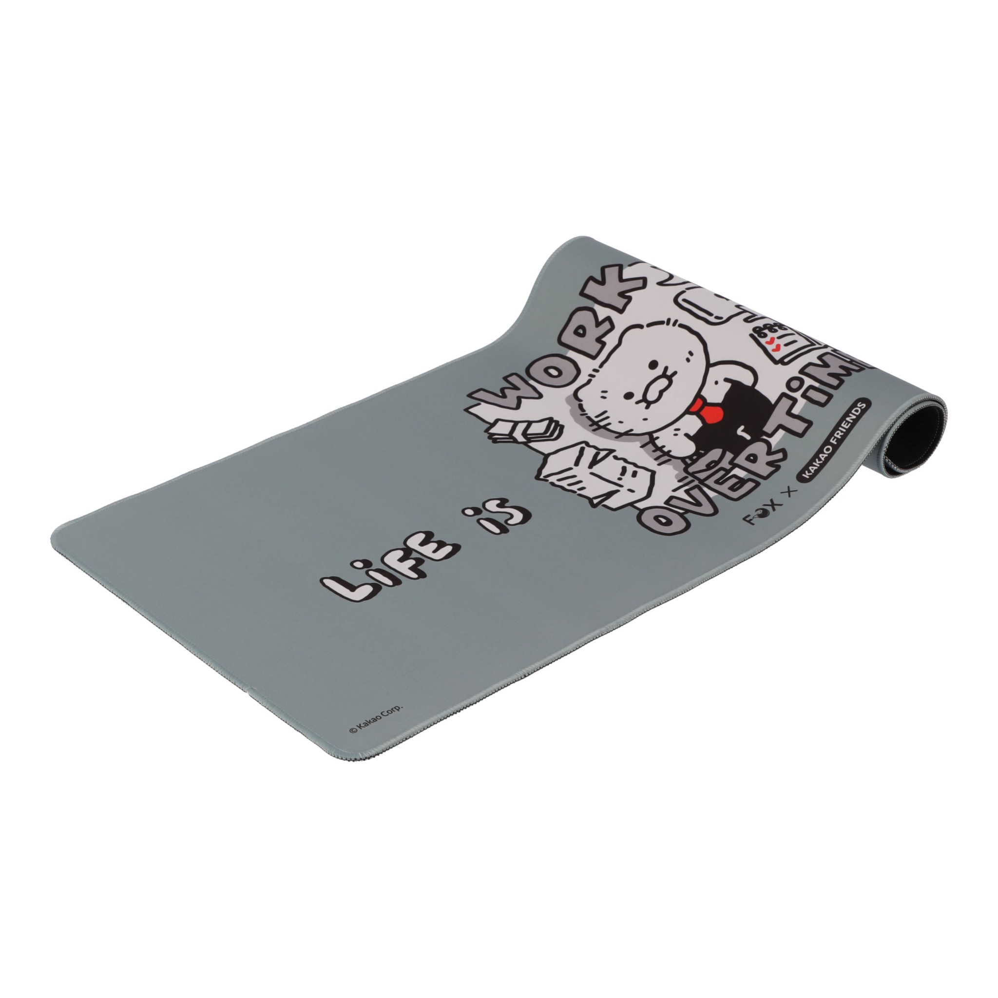 แผ่นรองเมาส์ FOX x KAKAO Desk Mat Life is Hard Gray