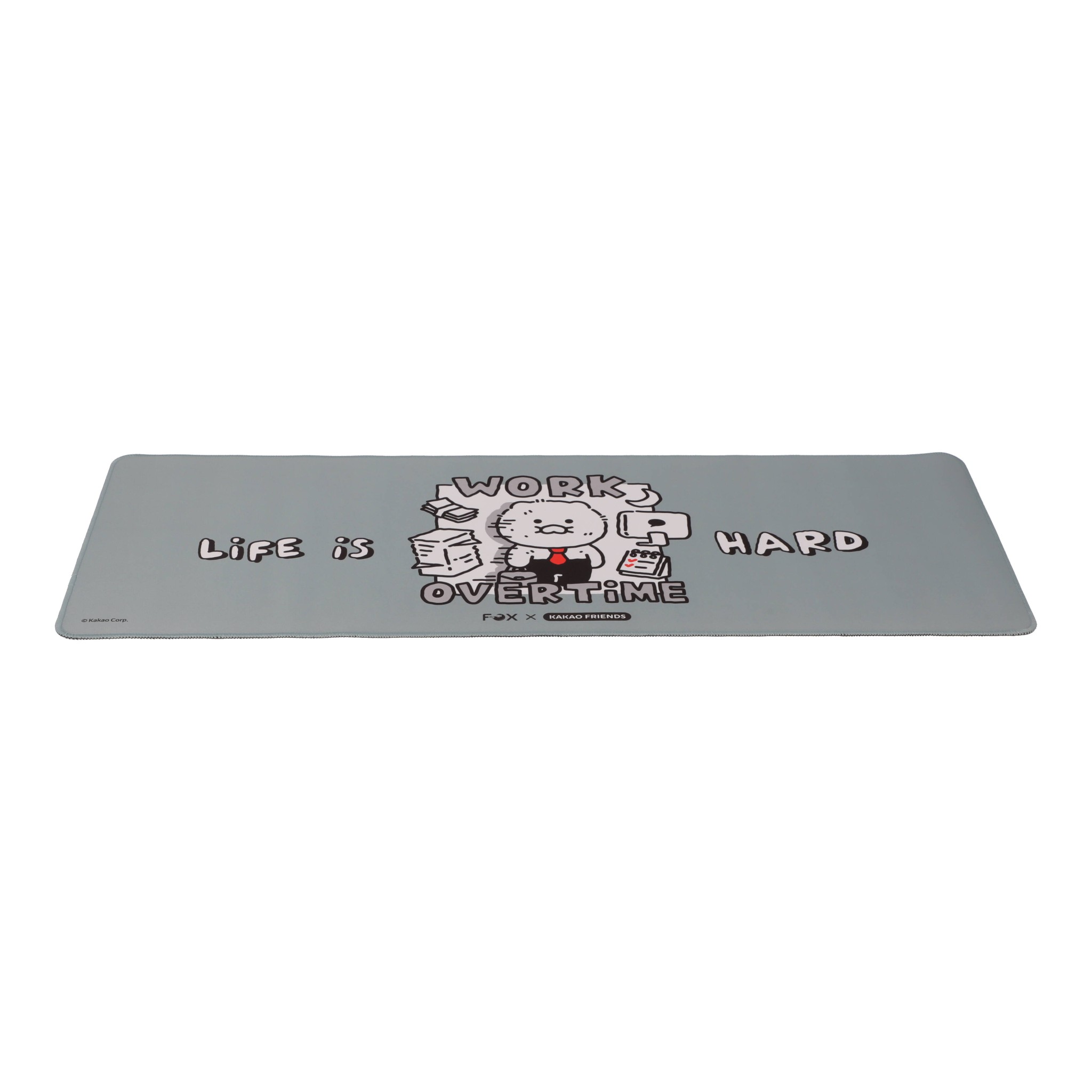 แผ่นรองเมาส์ FOX x KAKAO Desk Mat Life is Hard Gray