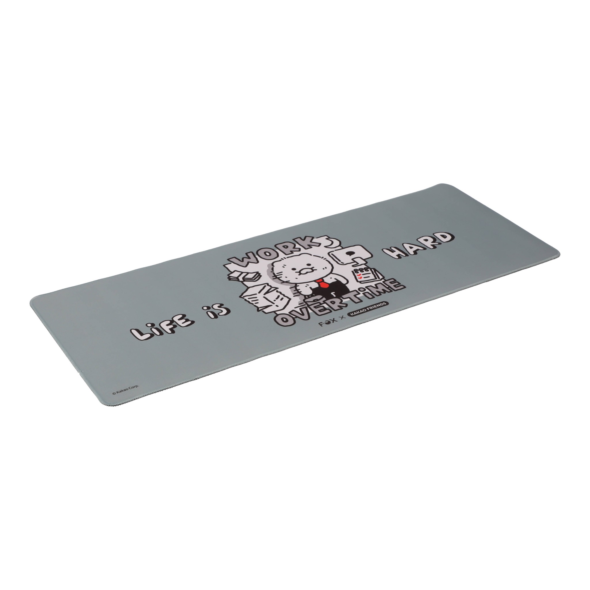 แผ่นรองเมาส์ FOX x KAKAO Desk Mat Life is Hard Gray