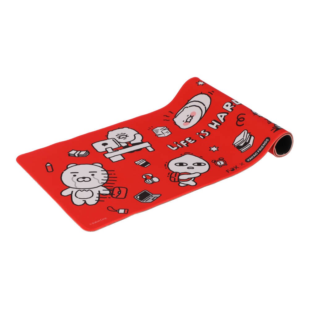 แผ่นรองเมาส์ FOX x KAKAO Desk Mat Life is Hard Red