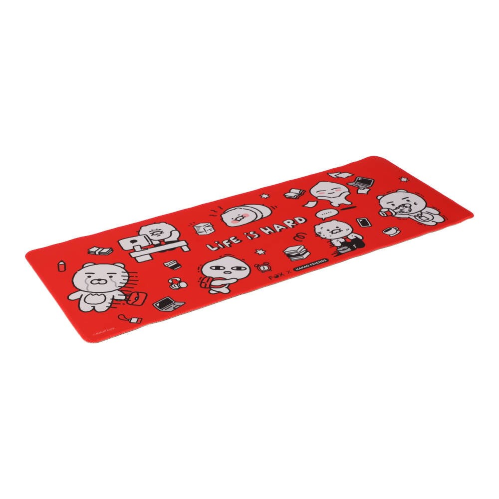 แผ่นรองเมาส์ FOX x KAKAO Desk Mat Life is Hard Red