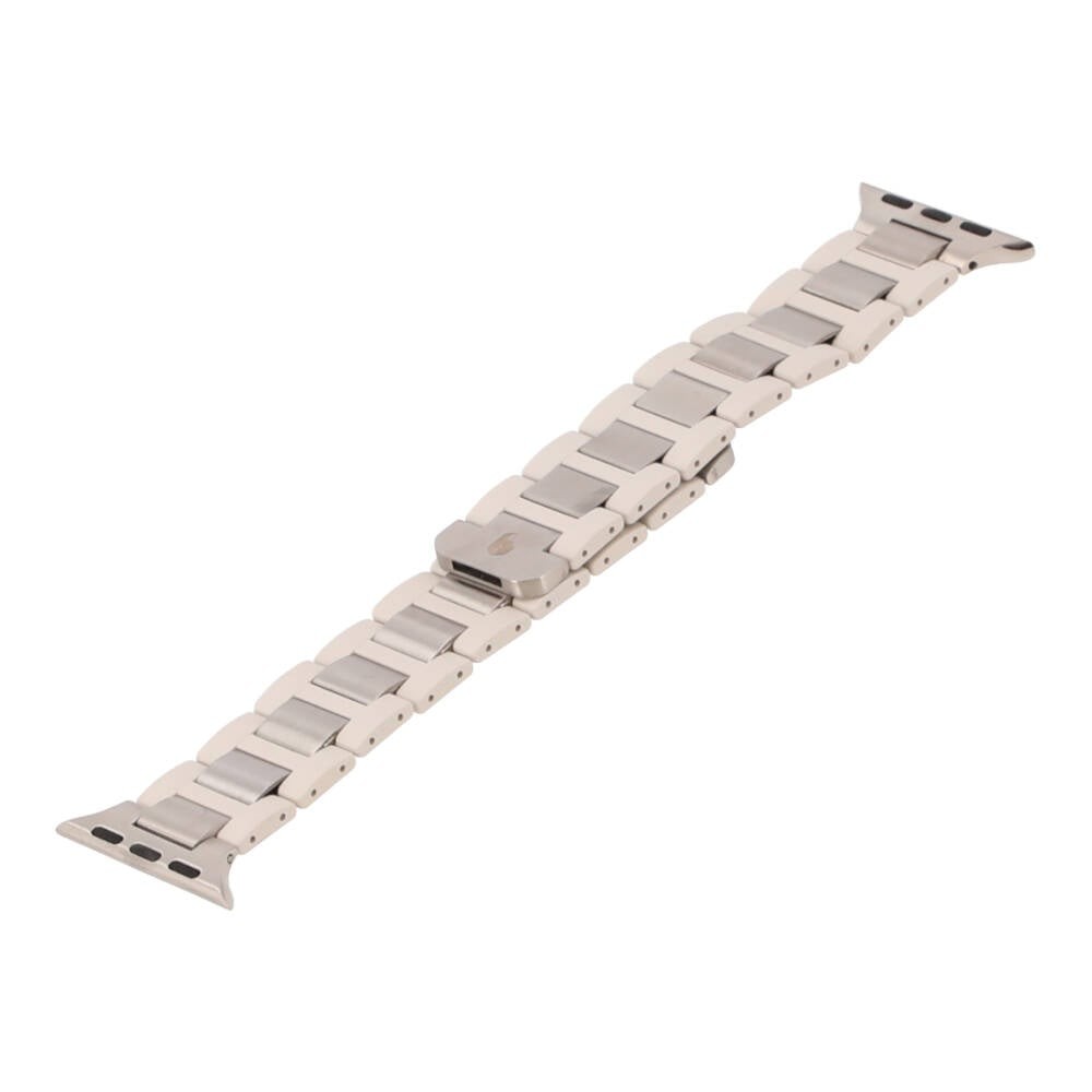 Blue Box สาย Apple Watch Series 6,7,8,9,10,11,SE1,SE2 (39/40/41/42mm) Metal Oxford White