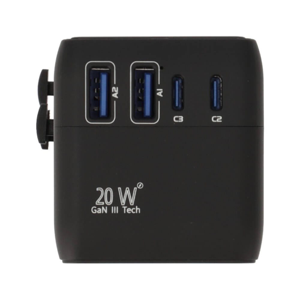 หัวแปลงปลั๊กไฟ FOX Universal Travel Adapter 20W Black