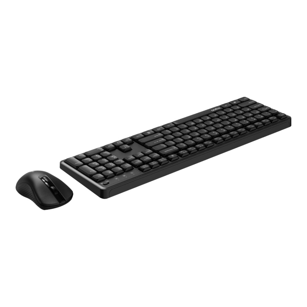 เมาส์และคีย์บอร์ด Rapoo Wireless Mouse + Keyboard X2100 Silent Optical Combo Black