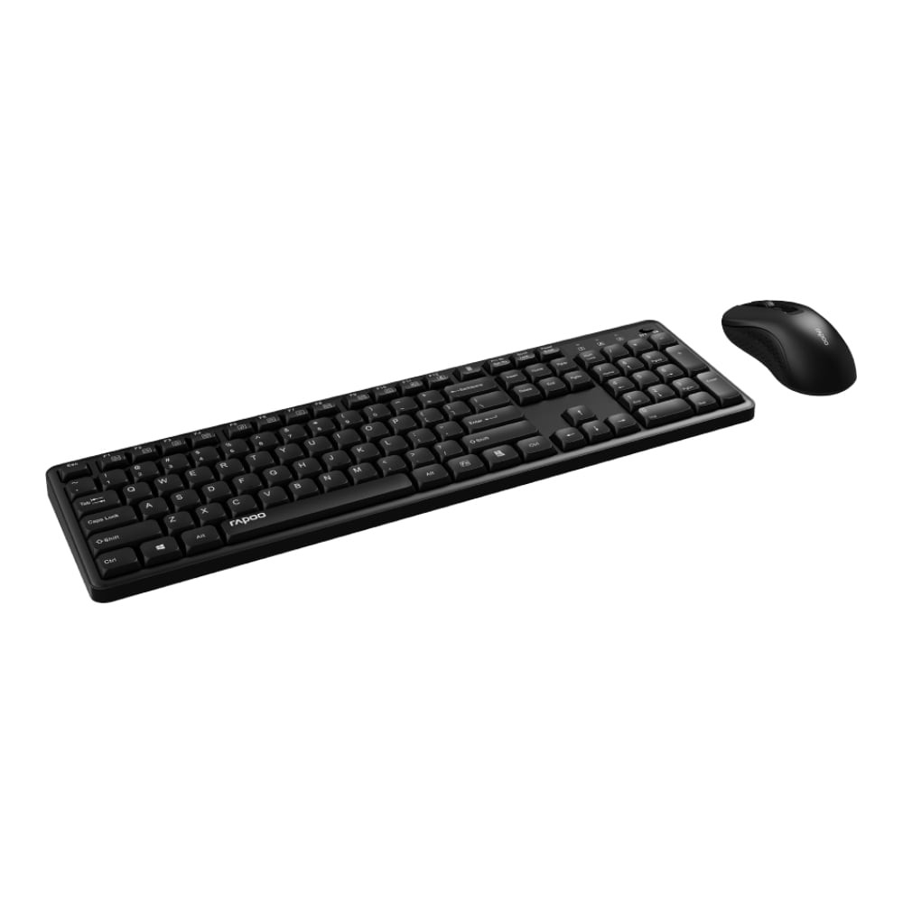 เมาส์และคีย์บอร์ด Rapoo Wireless Mouse + Keyboard X2100 Silent Optical Combo Black
