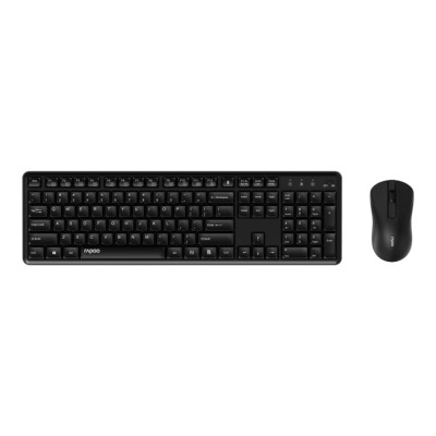 เมาส์และคีย์บอร์ด Rapoo Wireless Mouse + Keyboard X2100 Silent Optical Combo Black