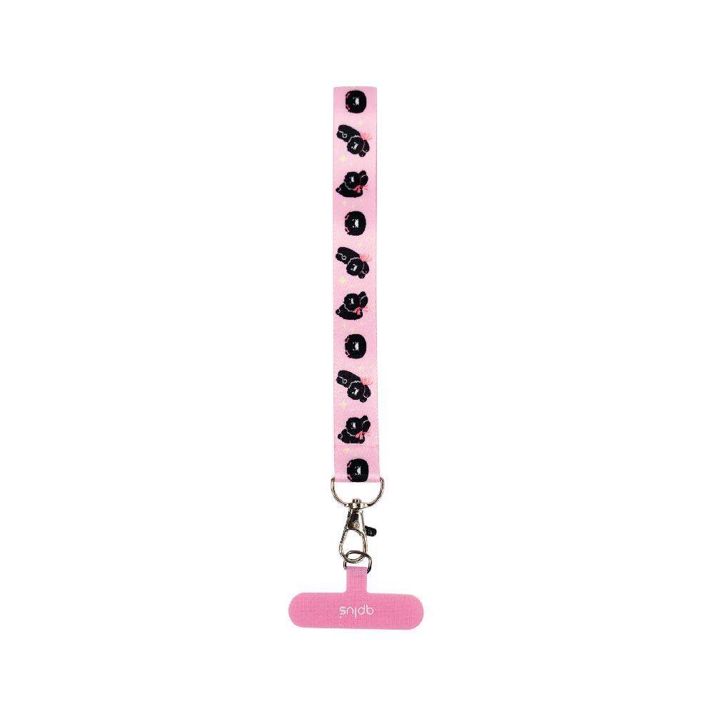 QPLUS x KAKAO Friends สายคล้องโทรศัพท์ Fluffy Ribbon Hand Strap Pink