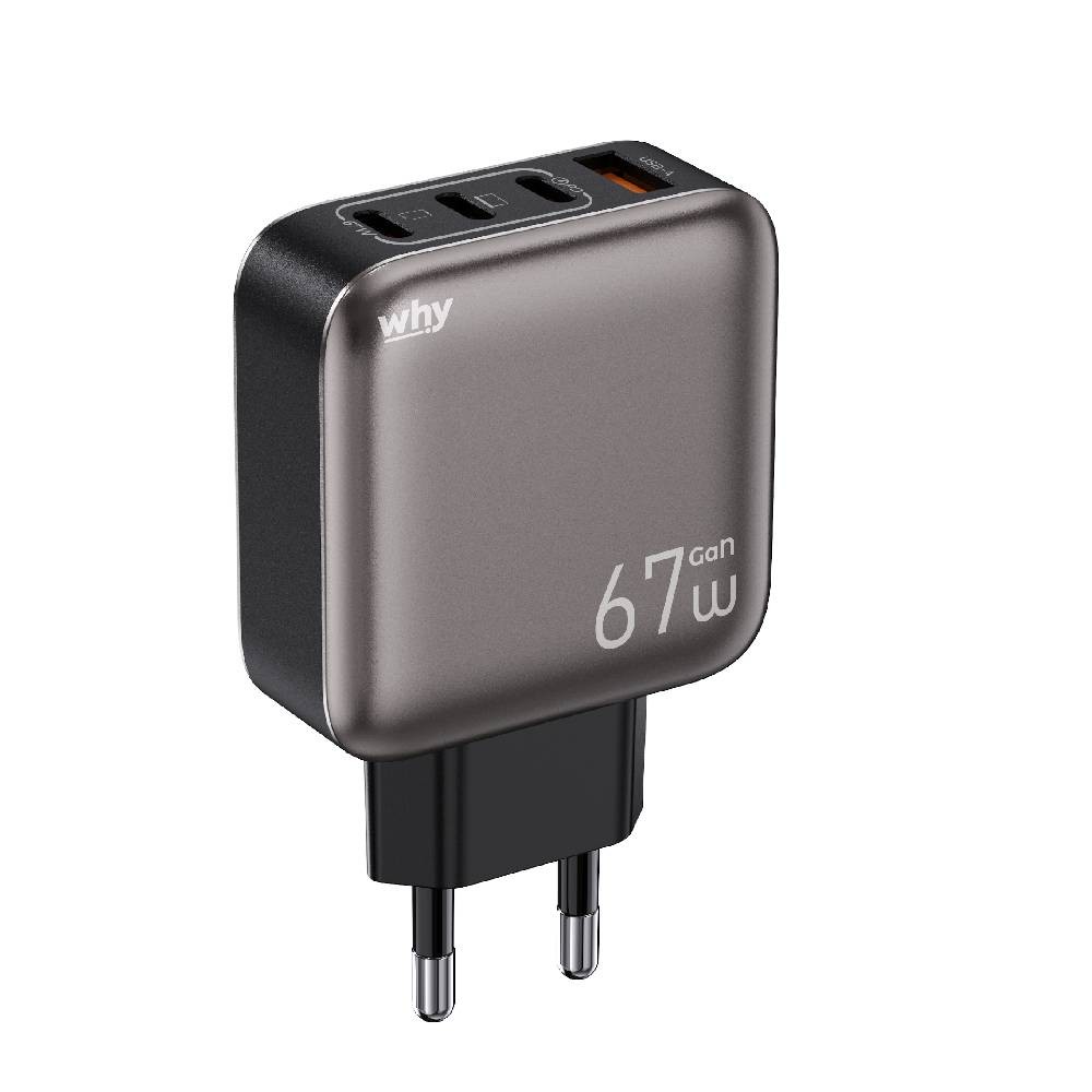 อะแดปเตอร์ WHY Wall USB Charger 1 USB-A / 3 USB-C (PD67W) Gray (WC-3464)