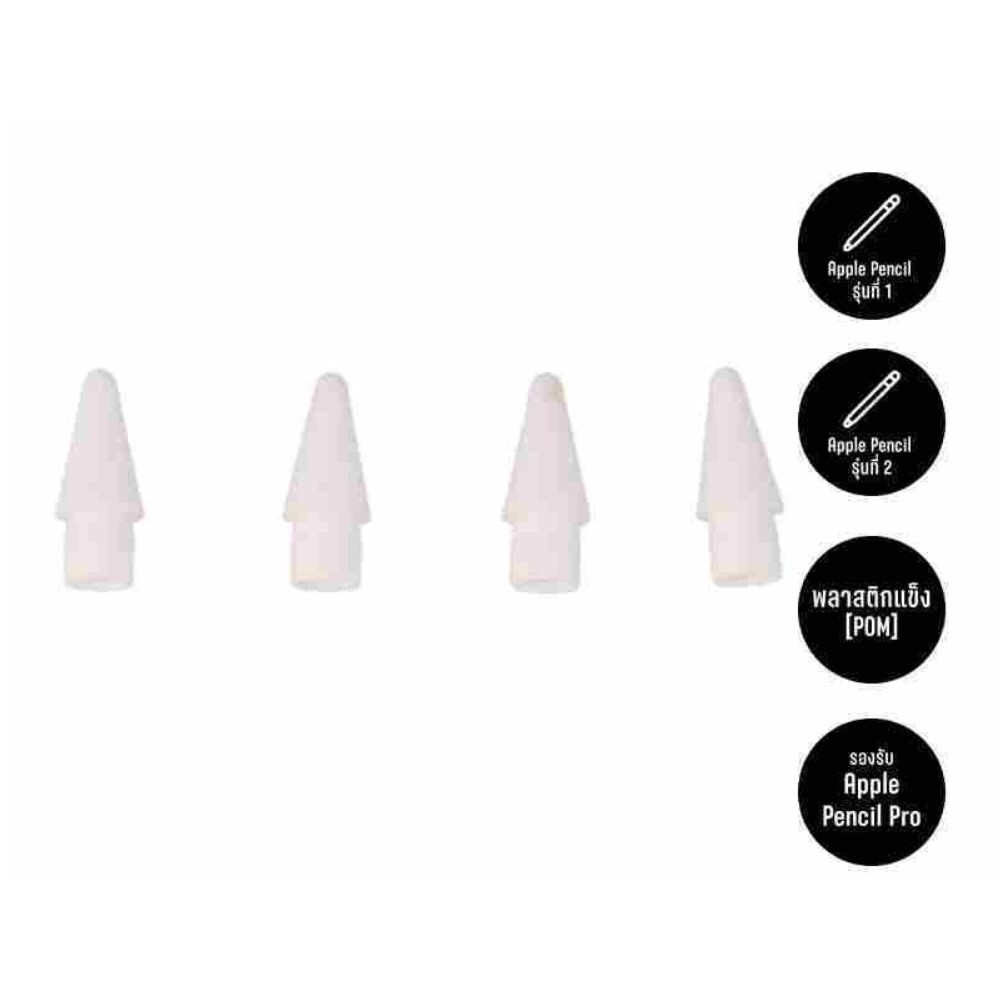 หัวปากกาไอแพด Blue Box Stylus Apple Pencil Tips Gen1/2 White (4pcs.)