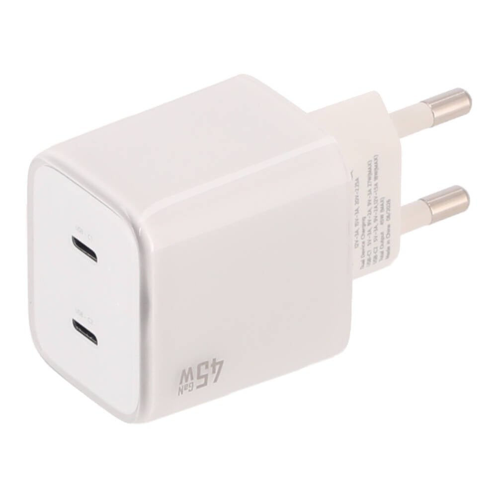 อะแดปเตอร์ TITANV Wall USB Charger 2 USB-C (PD45W) GaN White (GS-45/A4506)