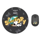 Anitech X Snoopy เมาส์ไร้สาย + แผ่นรองเมาส์ (SNP-WMP01-BK) Black