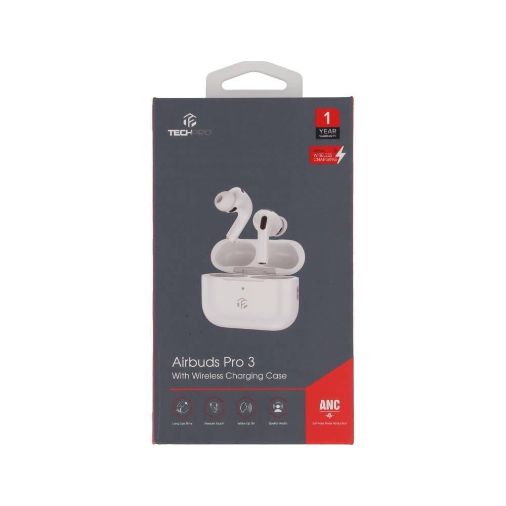 หูฟังไร้สาย TECHPRO Airbuds Pro 3 ANC with wireless charging case