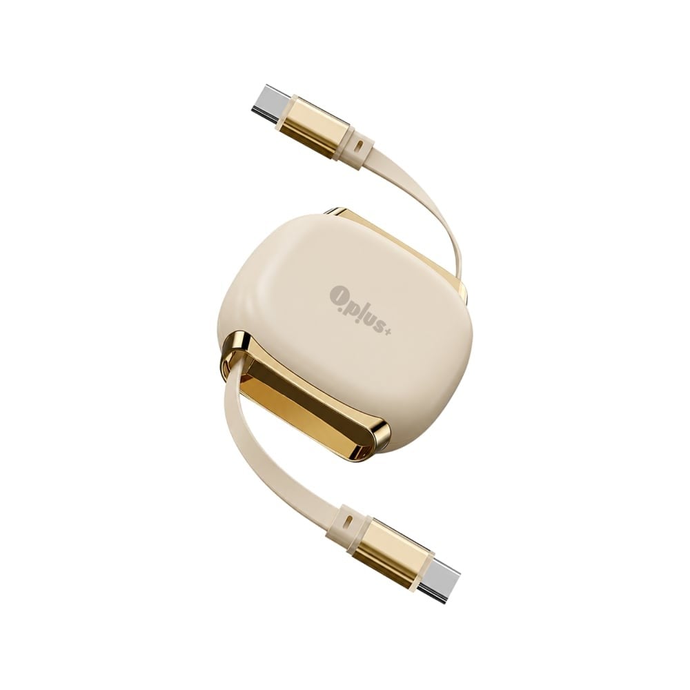 สายชาร์จ QPLUS USB-C to USB-C Cable SwiftRoll 240W 1M Beige