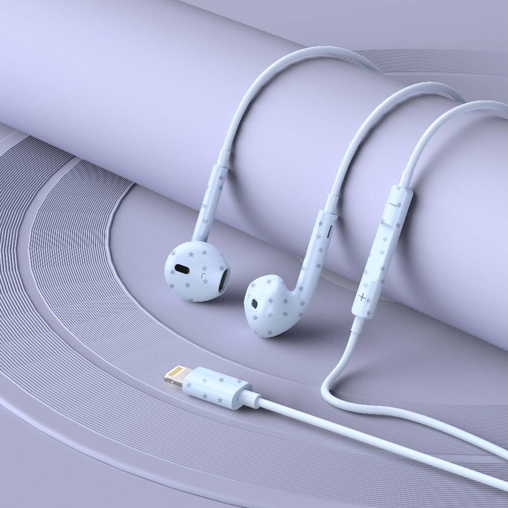 หูฟัง FOX Earphone with Mic. (Lightning) Be a Star Stellar Blue