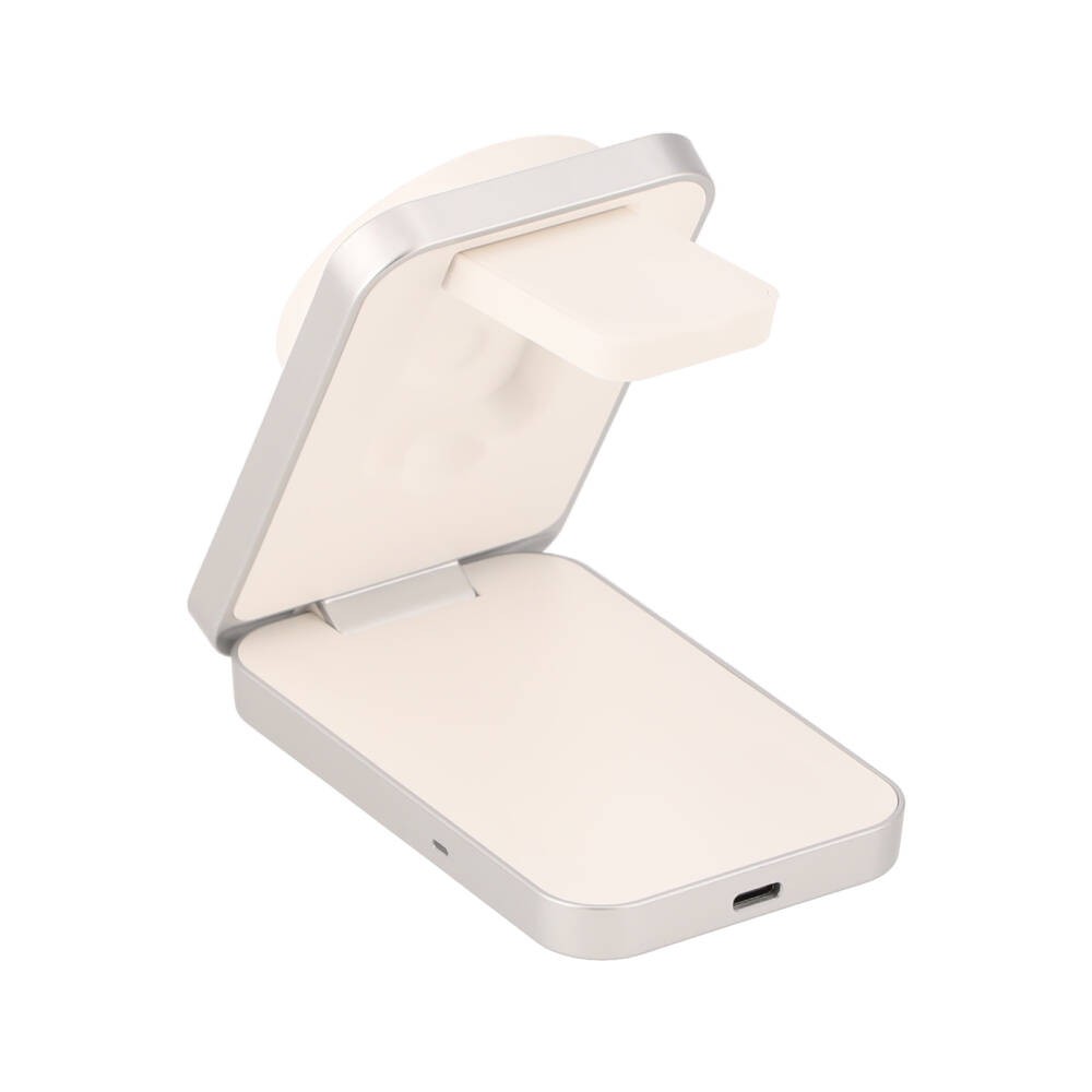 ที่ชาร์จไร้สาย QPLUS 3-in-1 Qi2 Wireless Charger Foldable Magnetic Stand 25W White (TX13-i3-Q22)