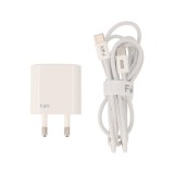อะแดปเตอร์ FOX Wall USB Charger 1 USB-A (PD18W) / 1 USB-C (PD33W) + USB-C to USB-C Cable 1M. White (AC-314)