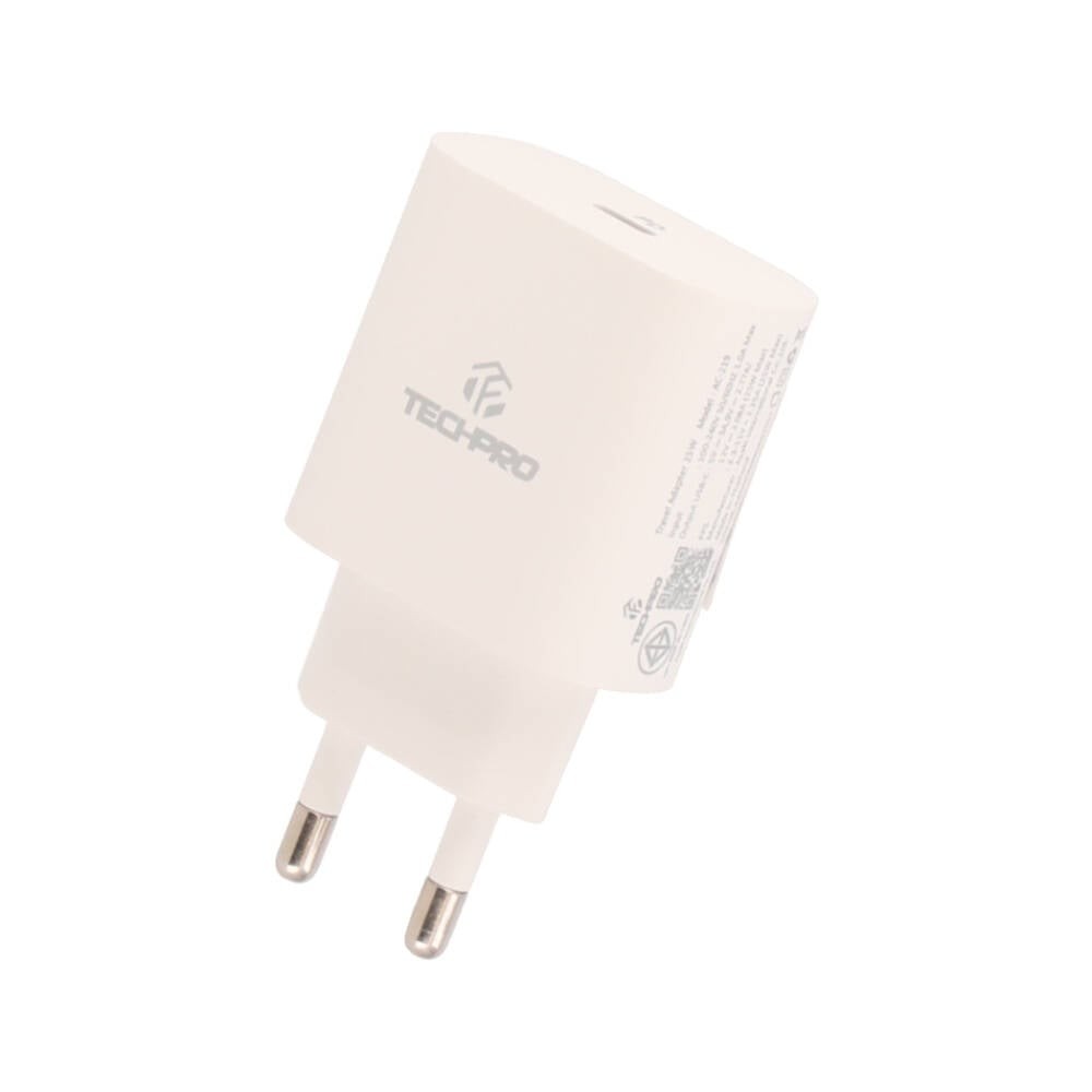 อะแดปเตอร์ TECHPRO Wall USB Charger 1 USB-C (PD25W/GAN) White (AC-219) (New TISI)