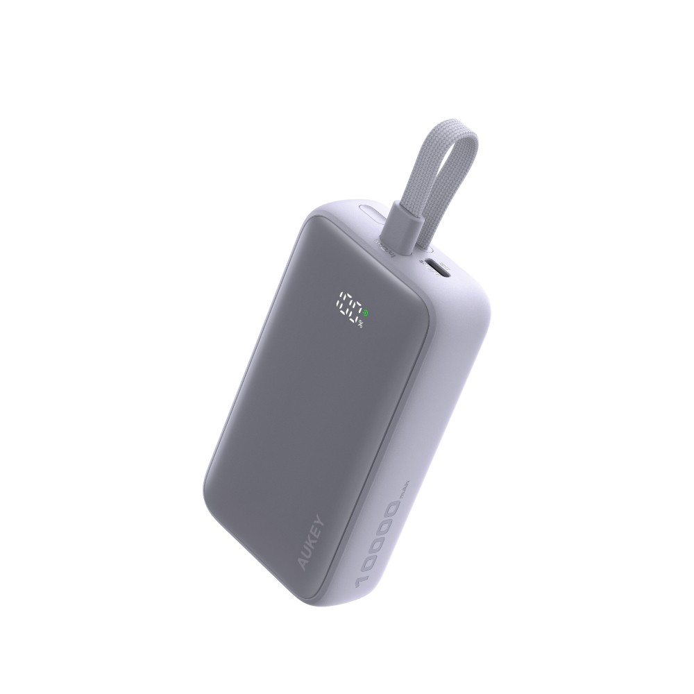 พาวเวอร์แบงค์ AUKEY 10000 mAh Spark Sling Fast Charging USB-C Cable PB-Y61 Light Purple (CCC)