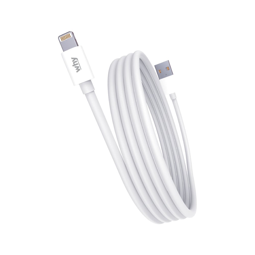สายชาร์จ WHY USB-A to Lightning 2.4A Space2 1M. White (UC-2131B)