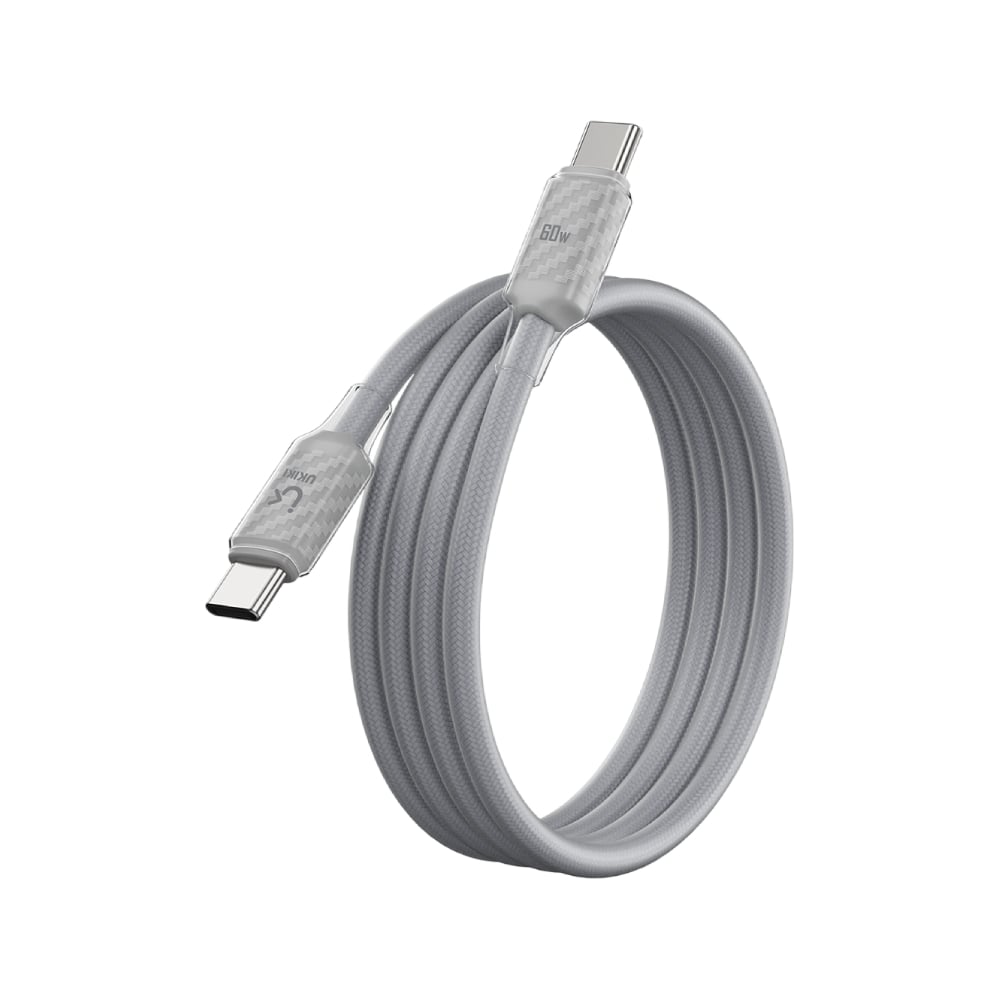 สายชาร์จ UKIKI USB-C to USB-C DATA Cable 60W 1M. Gray (KCC-01GY)