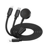 สายชาร์จ UKIKI 3-in-1 Multifunctional Cable 100W 1.2M Black (K3in1-03BK)