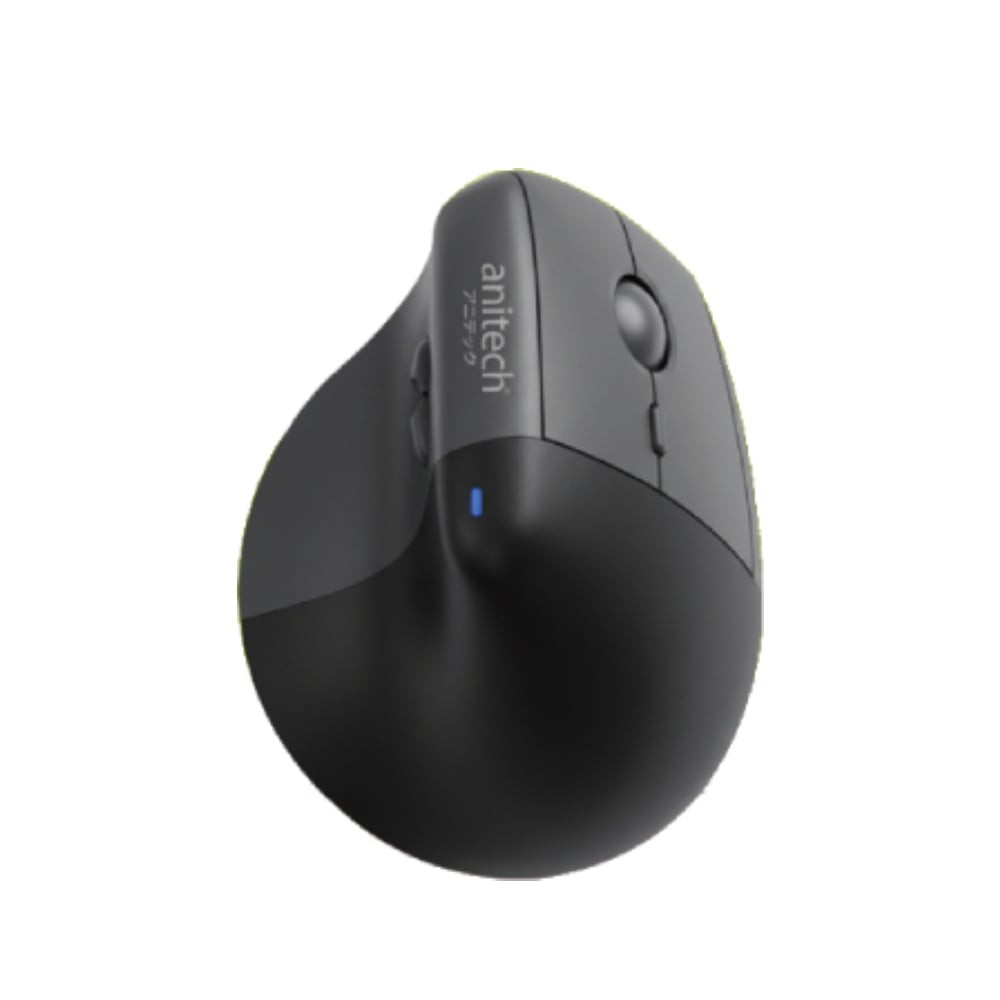 เมาส์ไร้สาย Anitech Vertical W241-BK Dual Function 2.4G+BT Black