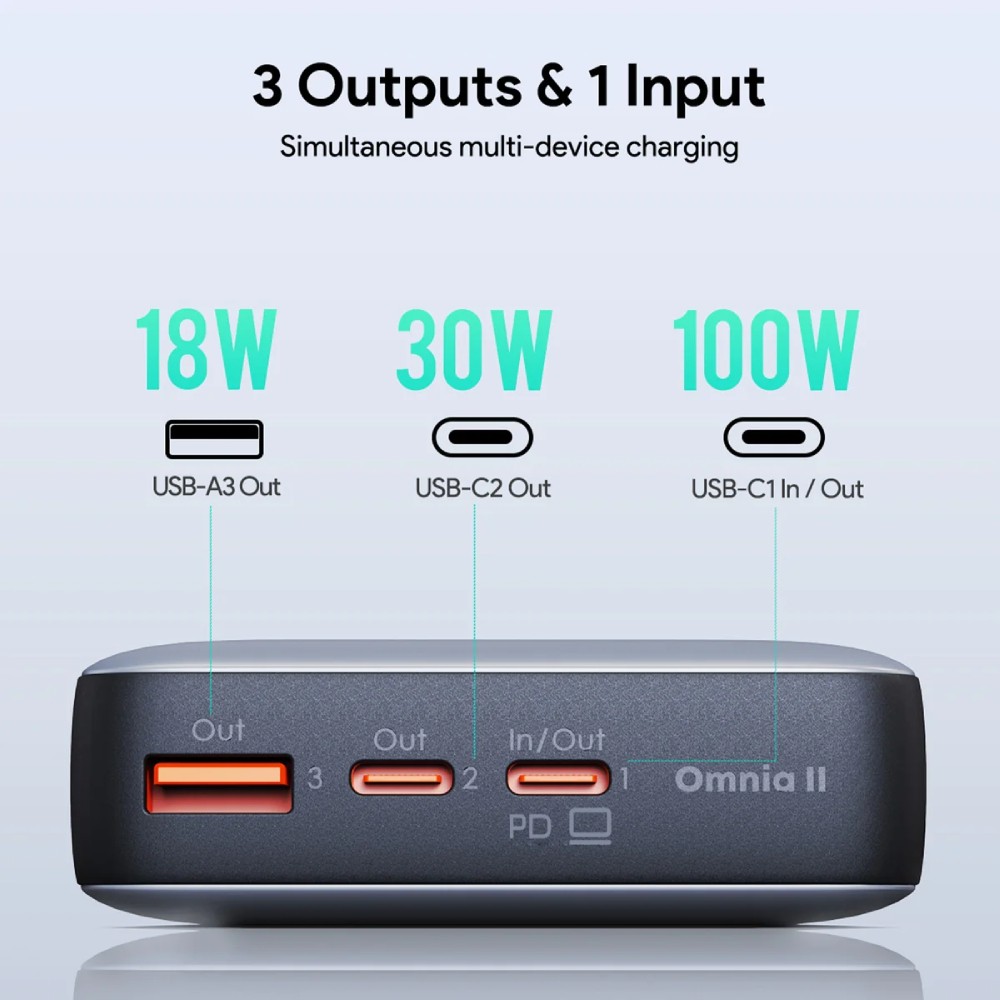 พาวเวอร์แบงค์ AUKEY 20000 mAh Sprint X 130W Portable PB-Y43P Gray (CCC)