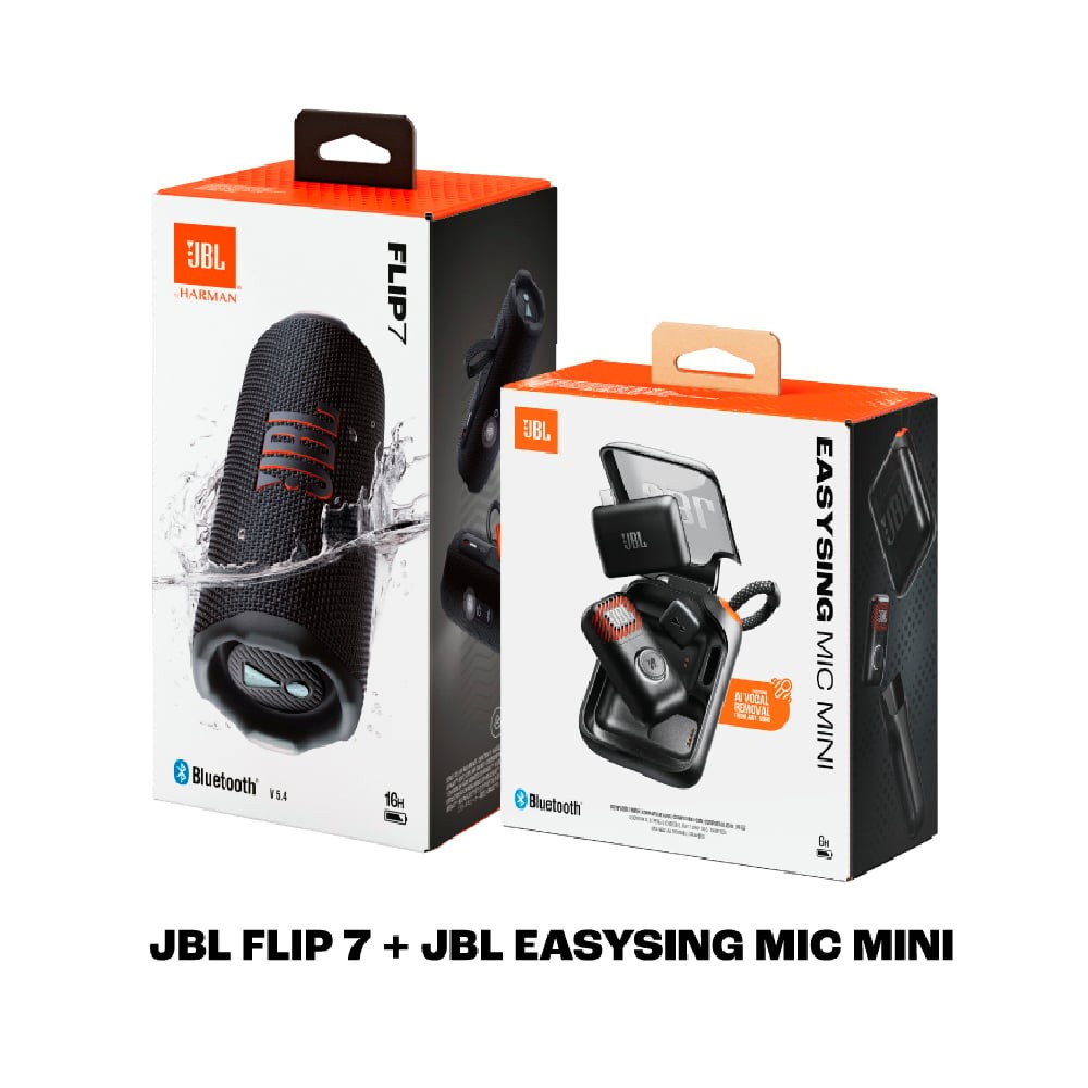 ลำโพงบลูทูธ JBL Karaoke Set Sing&Go Black (Flip7 & EasySing Mic Mini)