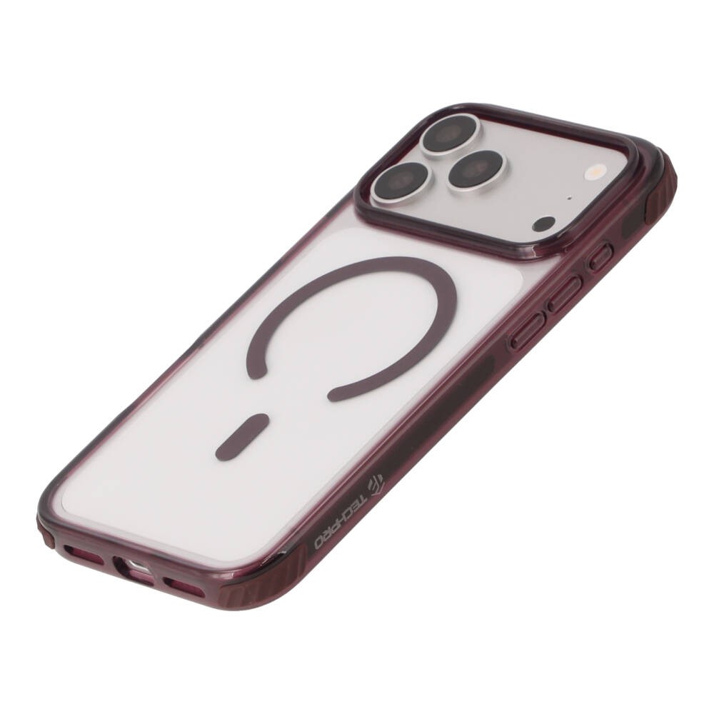 เคส TECHPRO iPhone 18 Pro Max/17 Pro Max Lucid Clear Burgundy Color Bumper with magnetic