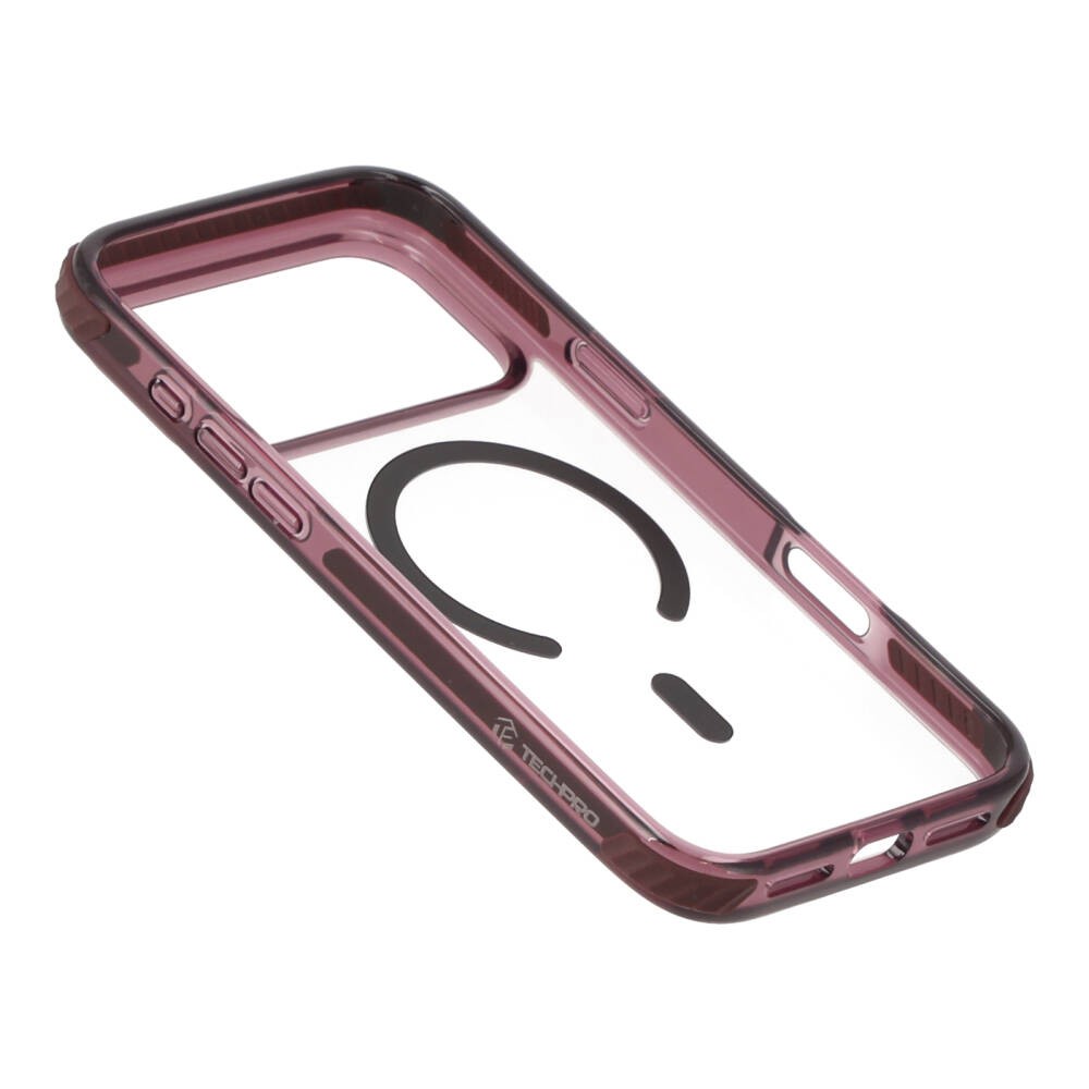 เคส TECHPRO iPhone 18 Pro Max/17 Pro Max Lucid Clear Burgundy Color Bumper with magnetic