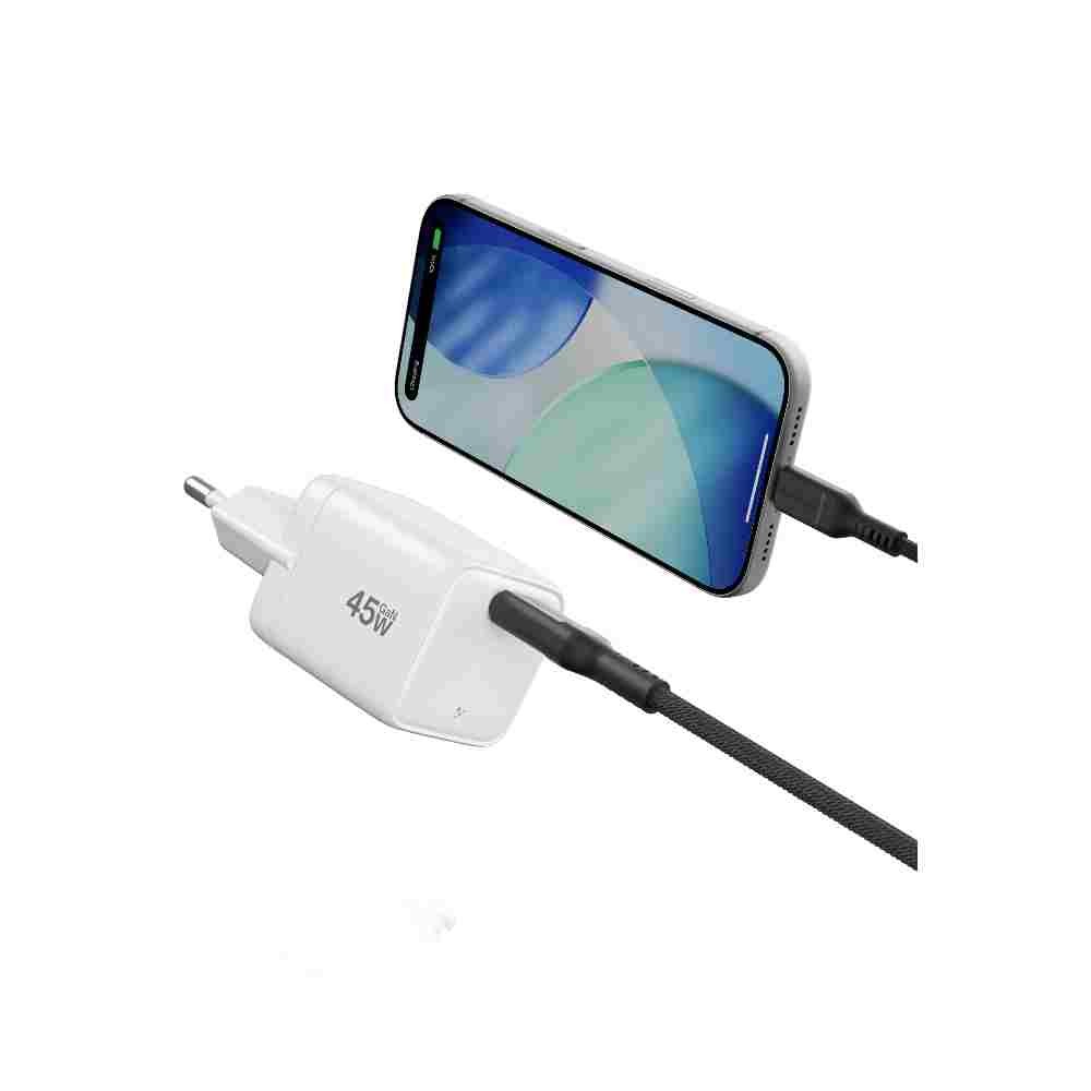 AMAZINGthing Wall USB Charger 1 USB-C (PD/PPS45W) Explorer Pro GaN White (TISI)
