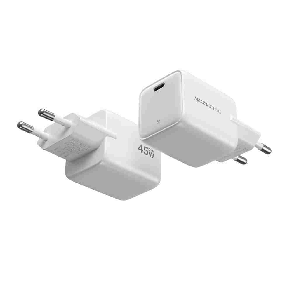 AMAZINGthing Wall USB Charger 1 USB-C (PD/PPS45W) Explorer Pro GaN White (TISI)