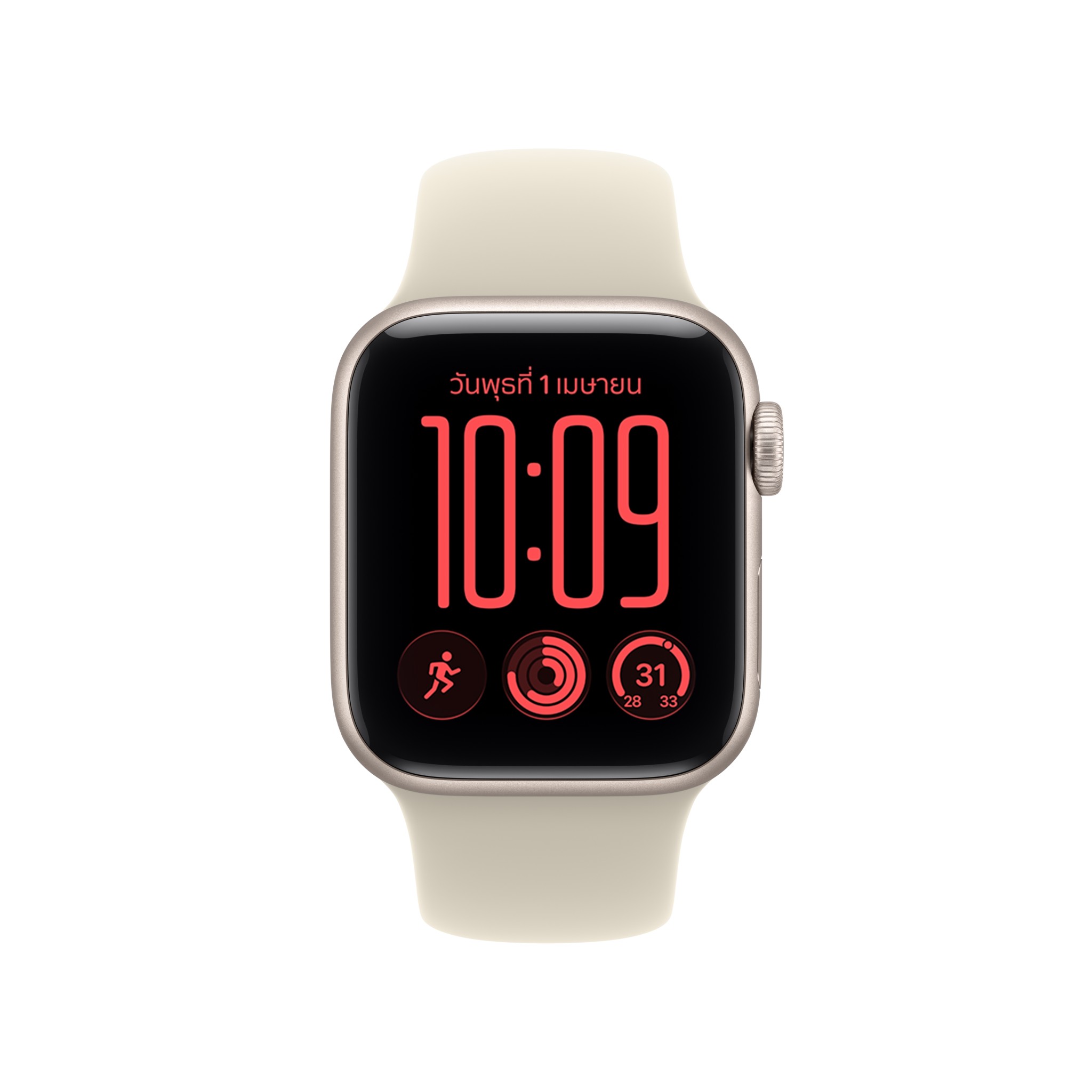Apple Watch SE 3 GPS 40mm Starlight Aluminium Case with Sand Sport Band - M/L (2026)