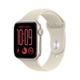 Apple Watch SE 3 GPS 44mm Starlight Aluminium Case with Sand Sport Band - S/M (2026)