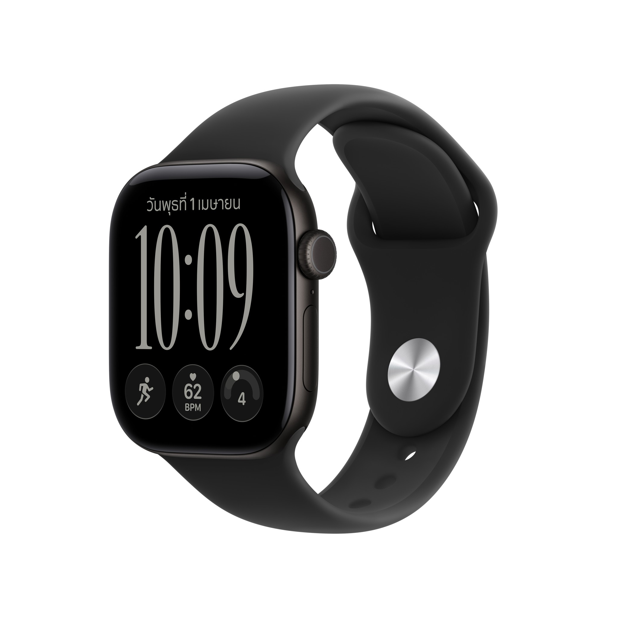 Apple Watch Series 12 GPS 42mm Black Aluminium Case with Black Sport Band - S/M