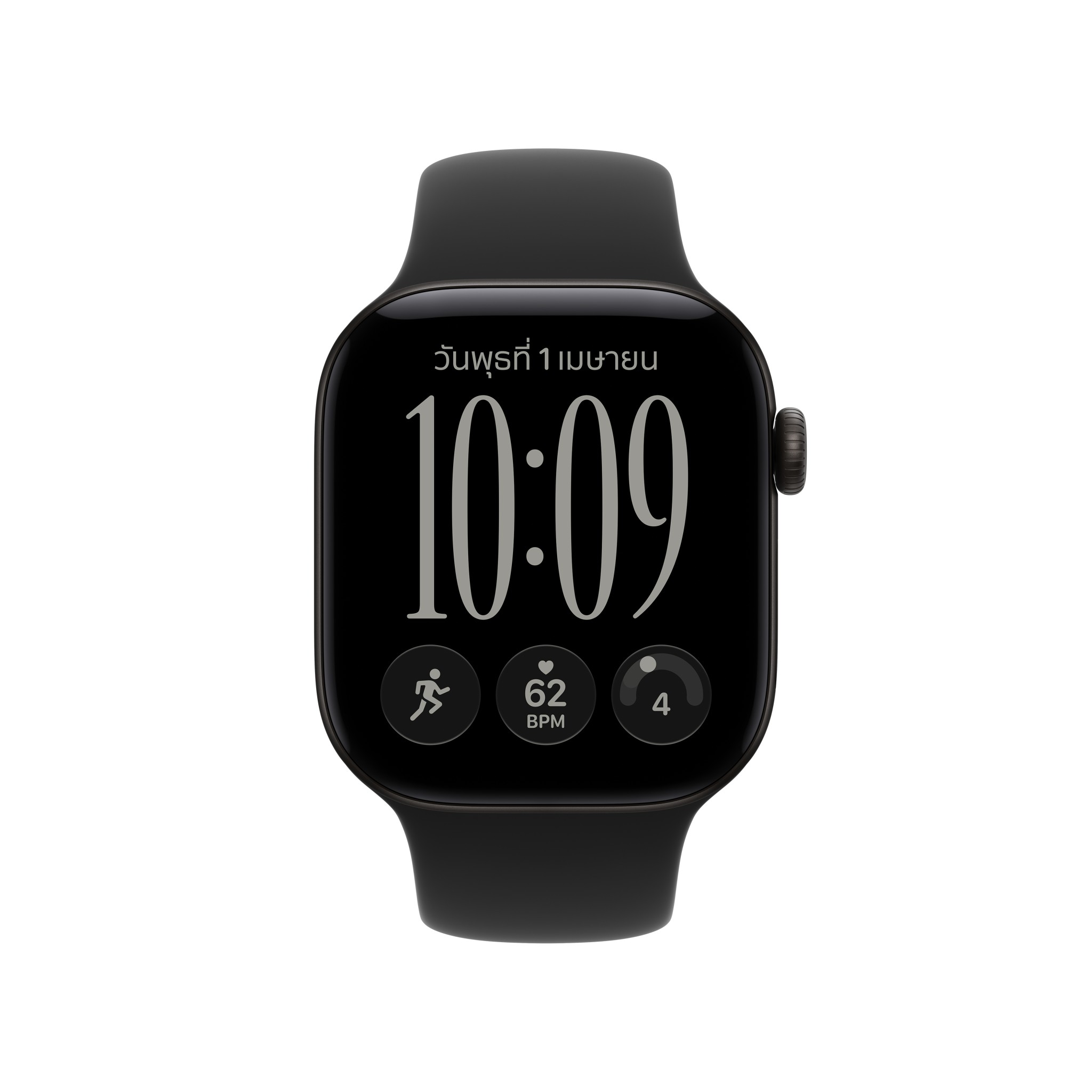Apple Watch Series 12 GPS 42mm Black Aluminium Case with Black Sport Band - S/M