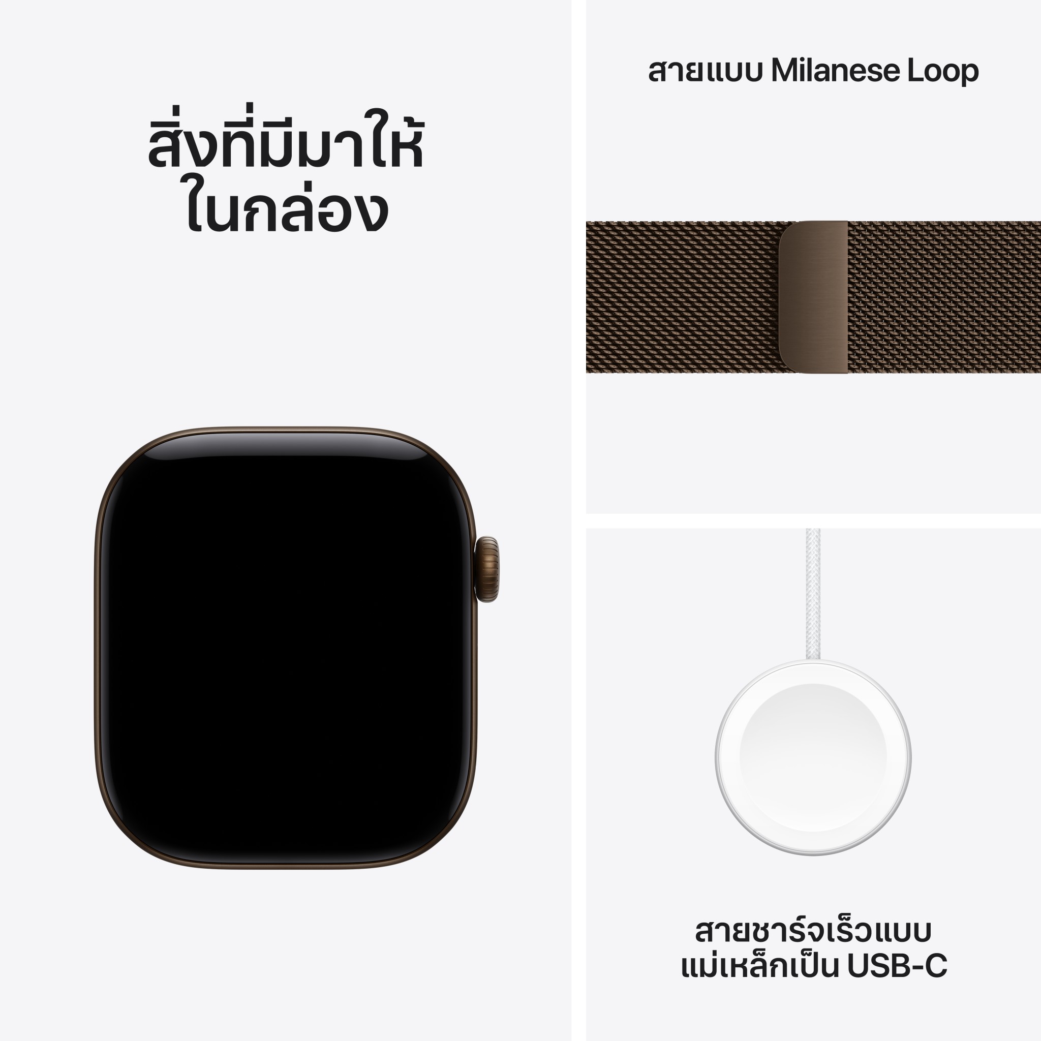 Apple Watch Series 12 GPS 46mm Dark Bronze Aluminium Case with Dark Bronze Milanese Loop - S/M