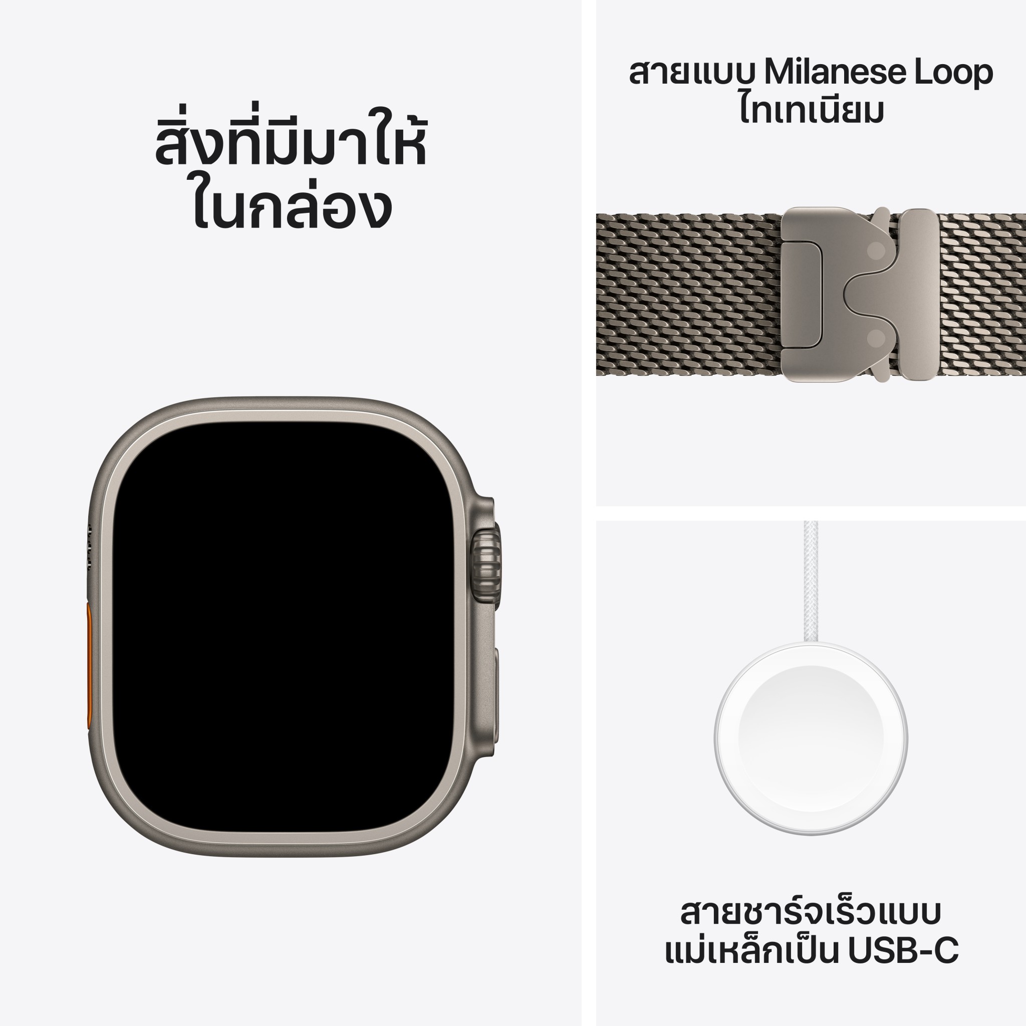 Apple Watch Ultra 4 GPS + Cellular 49mm Natural Titanium Case with Natural Titanium Milanese Loop - L