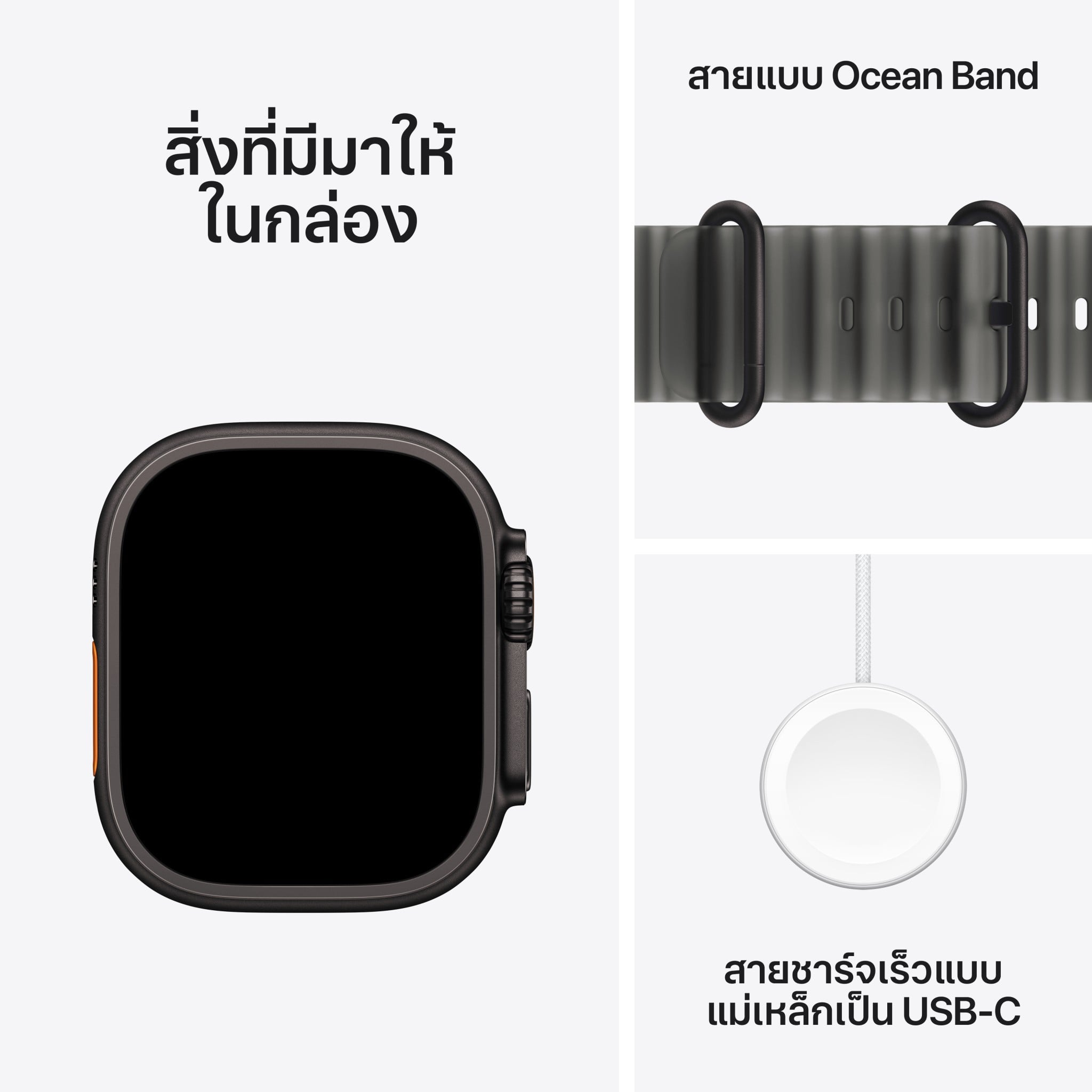 Apple Watch Ultra 4 GPS + Cellular 49mm Black Titanium Case with Translucent Black Ocean Band
