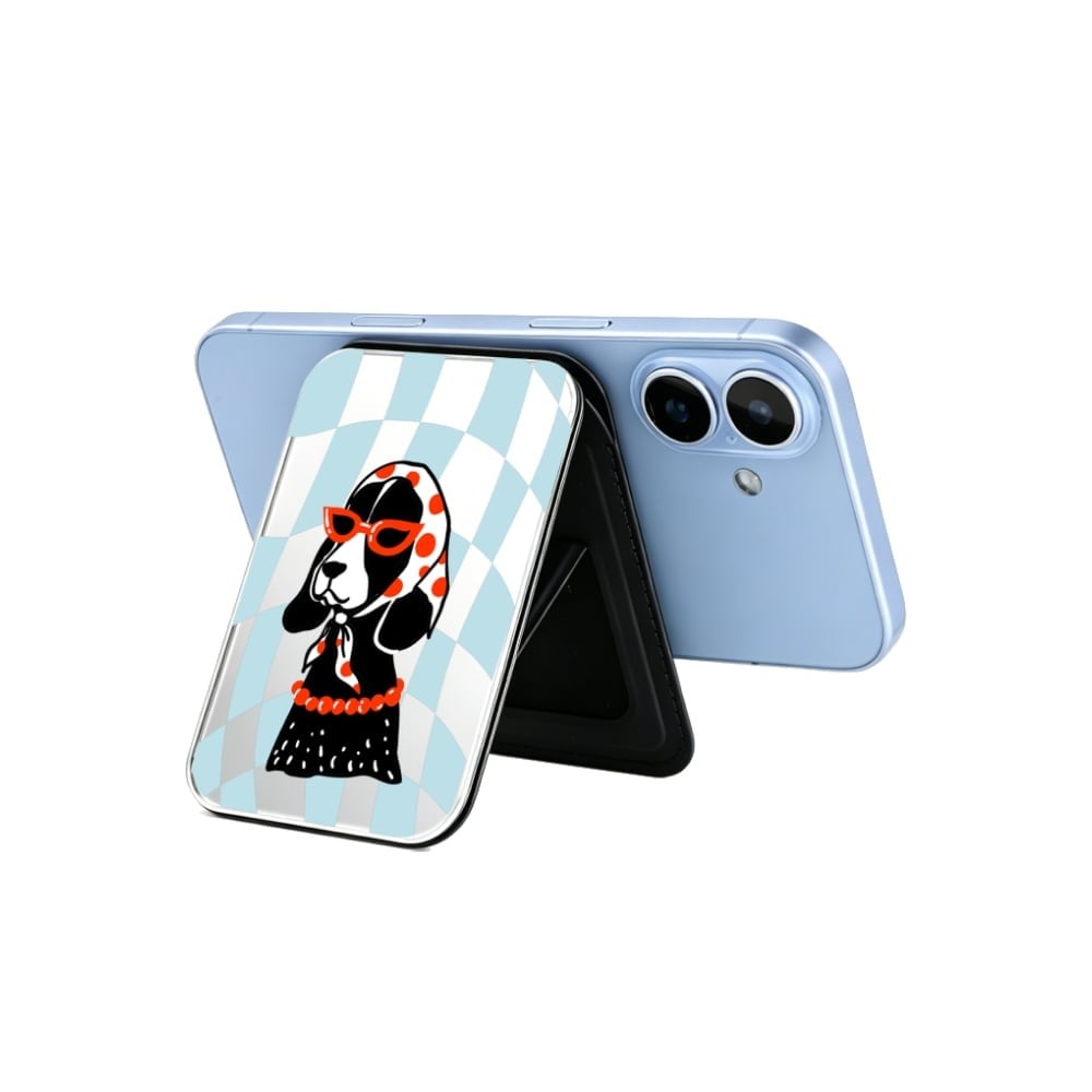 ซองใส่บัตรแม่เหล็ก FFOX Magnetic Mirror Card Holder Stand Fashion Pup