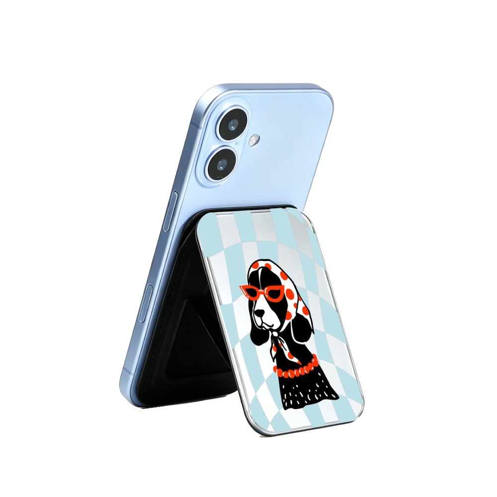 ซองใส่บัตรแม่เหล็ก FFOX Magnetic Mirror Card Holder Stand Fashion Pup