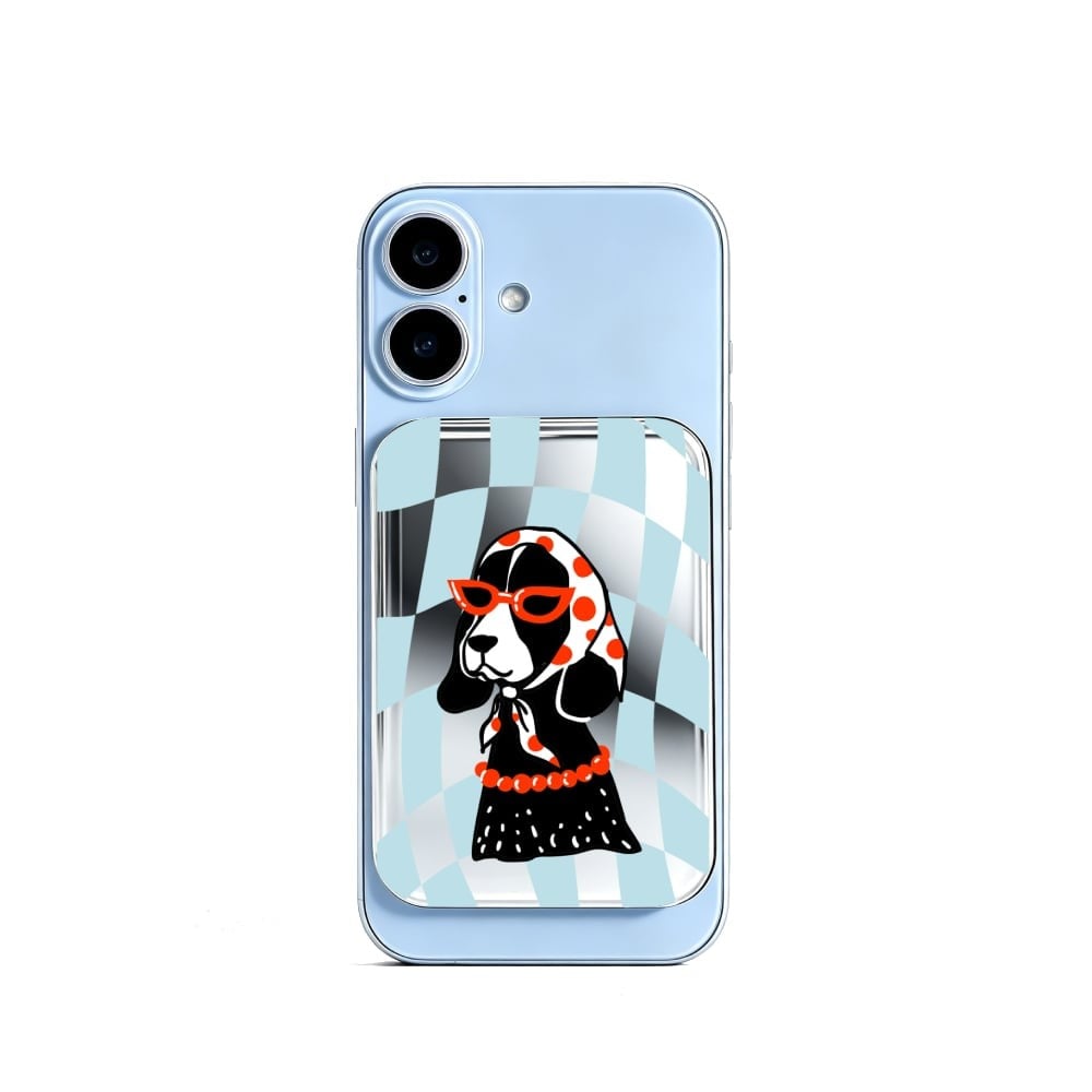 ซองใส่บัตรแม่เหล็ก FFOX Magnetic Mirror Card Holder Stand Fashion Pup