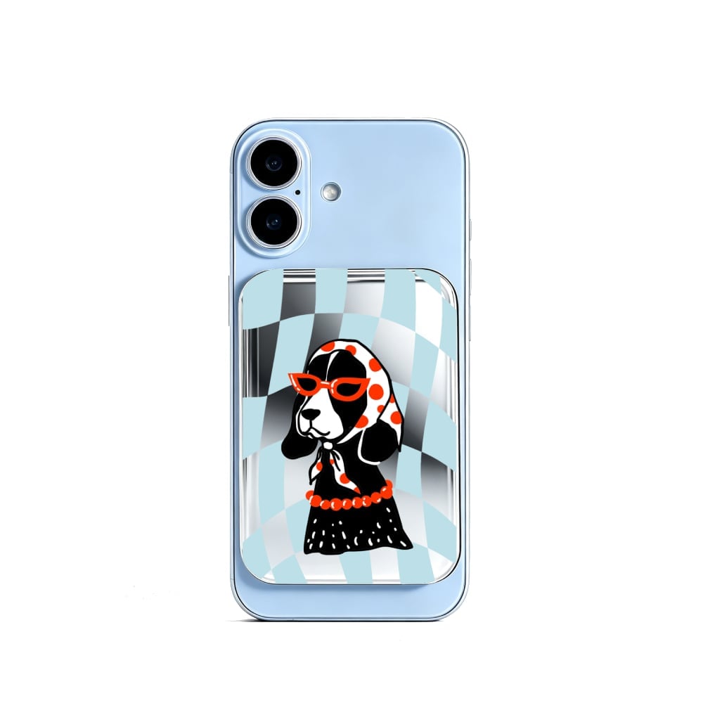 ซองใส่บัตรแม่เหล็ก FFOX Magnetic Mirror Card Holder Stand Fashion Pup