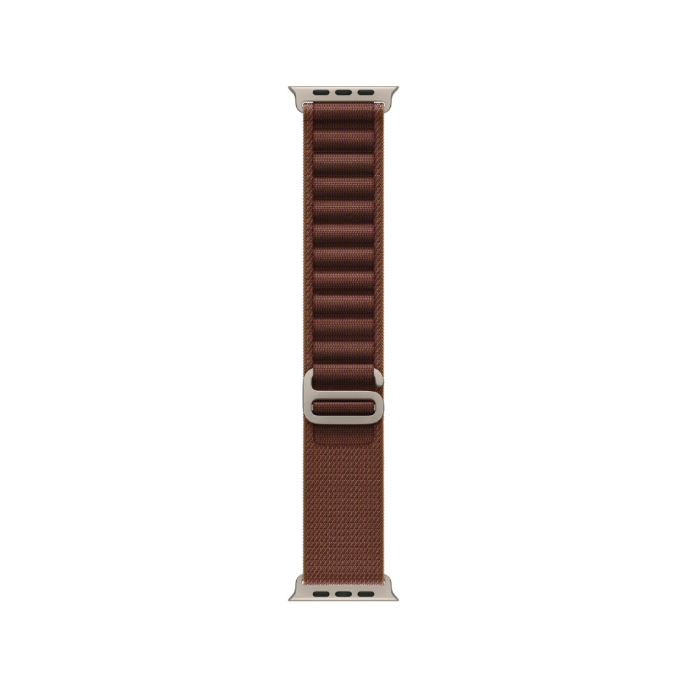 Apple Watch 49mm Burgundy Alpine Loop - Medium - Natural Titanium Finish