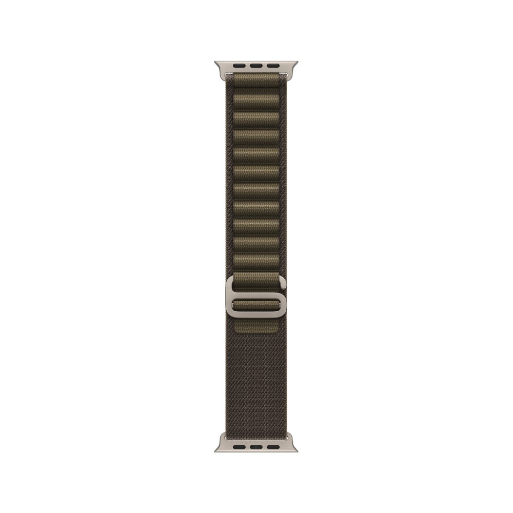 Apple Watch 49mm Dark Olive Alpine Loop - Small - Natural Titanium Finish