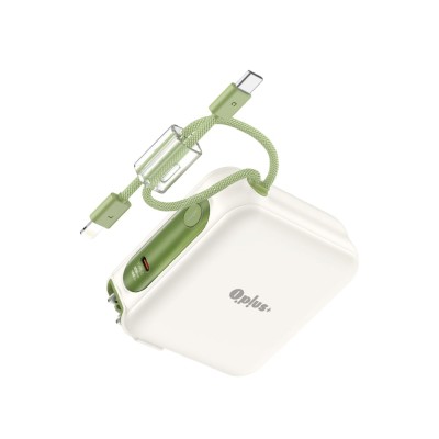 พาวเวอร์แบงค์ QPLUS 15000 mAh 20W Built-in Cable 1 Type-C/1 Lightning LED Display W1514 (CCC)