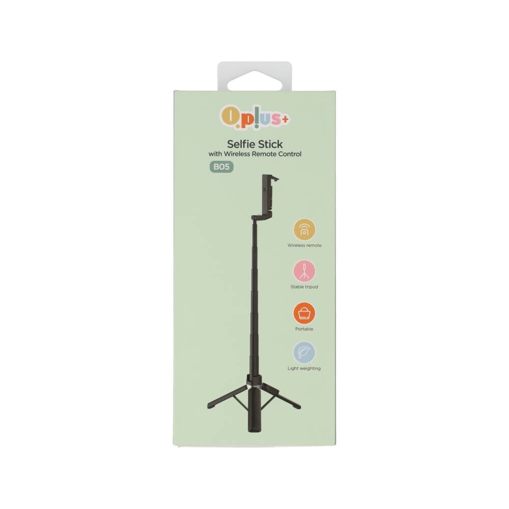 ไม้เซลฟี่ QPLUS Selfie Stick Tripod with Wireless Remote Black