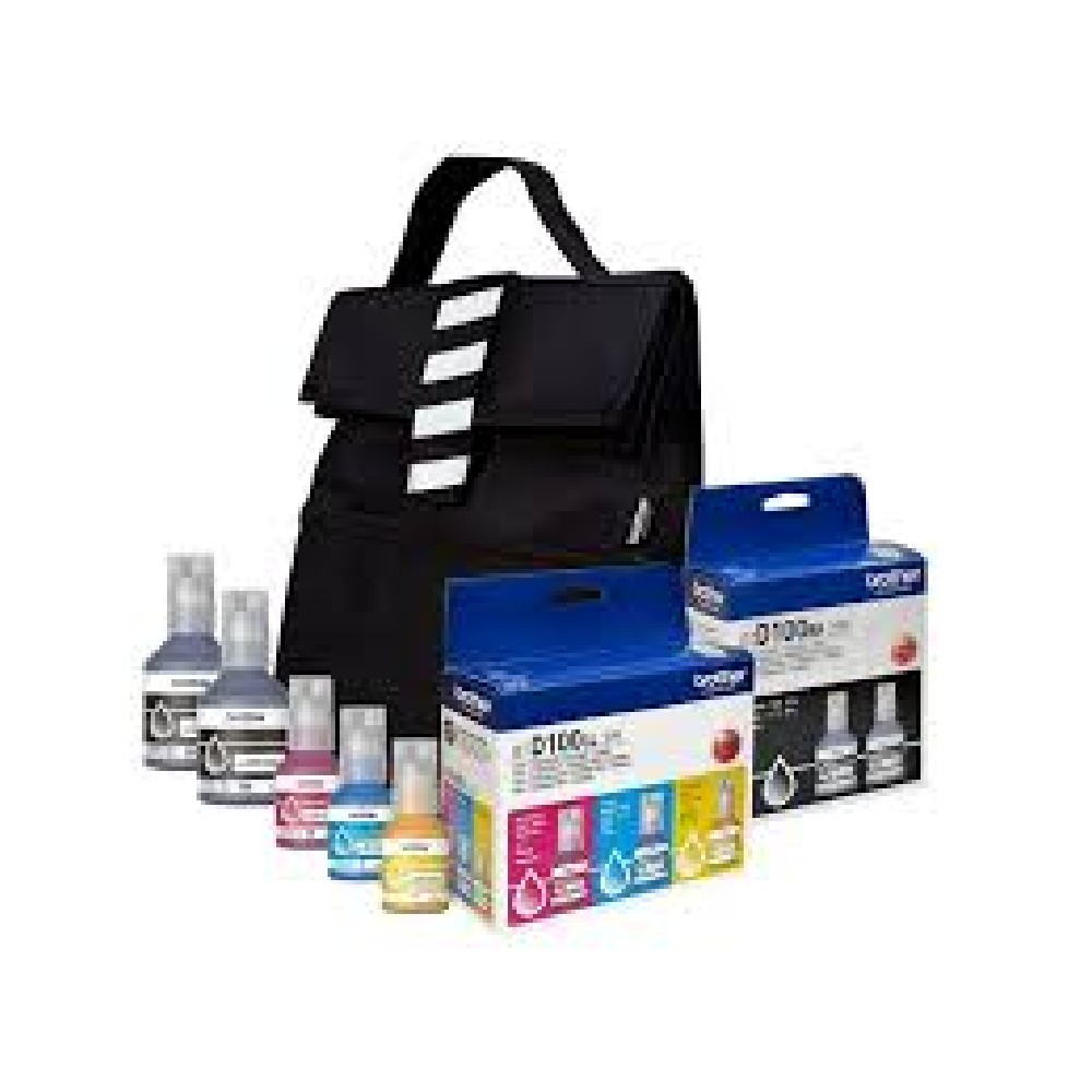 หมึกเครื่องปริ้น Brother Ink D100 BTD100BK2PK + BTD100CL3PK with Bag