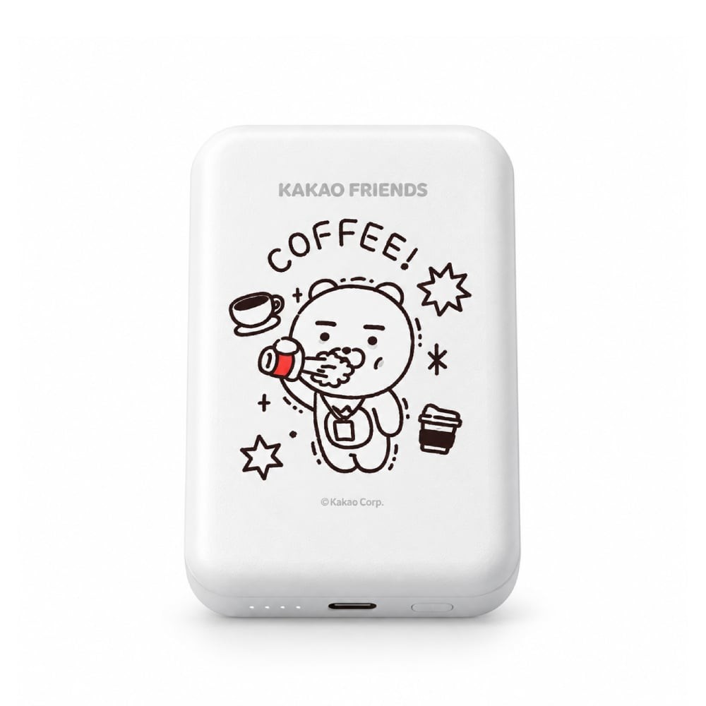 FOX x KAKAO Friends พาวเวอร์แบงค์ Magnetic PD20W 5000 mAh UP0503 (CCC) Life is Hard Coffee White